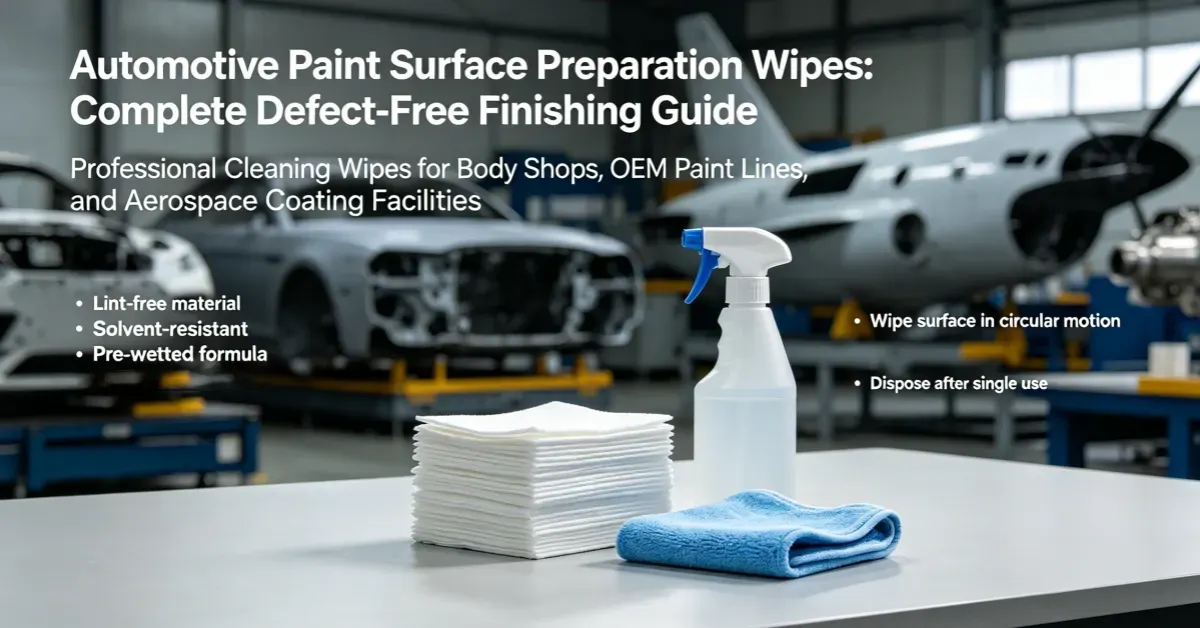 Automotive paint surface preparation wipes — professional cleaning wipes for body shops, OEM paint lines, and aerospace coating facilities