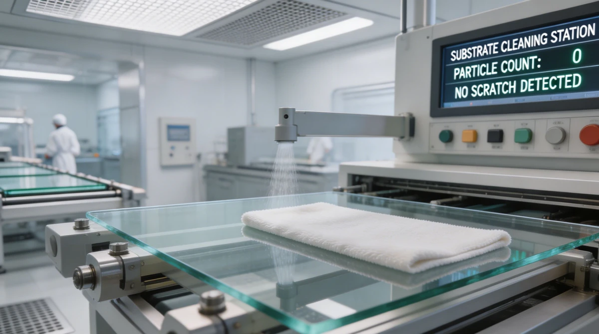Cleanroom wipes for LCD and OLED display panel manufacturing substrate surface cleaning