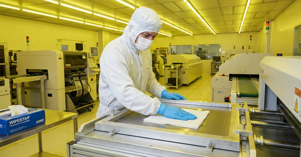 How to Choose the Right Cleanroom Wipe for Electronics Manufacturing: Material, ESD Safety, and ISO Class Selection Guide