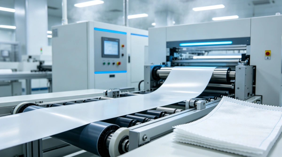 Cleanroom wipes used in EV battery gigafactory dry room for electrode coating line contamination control