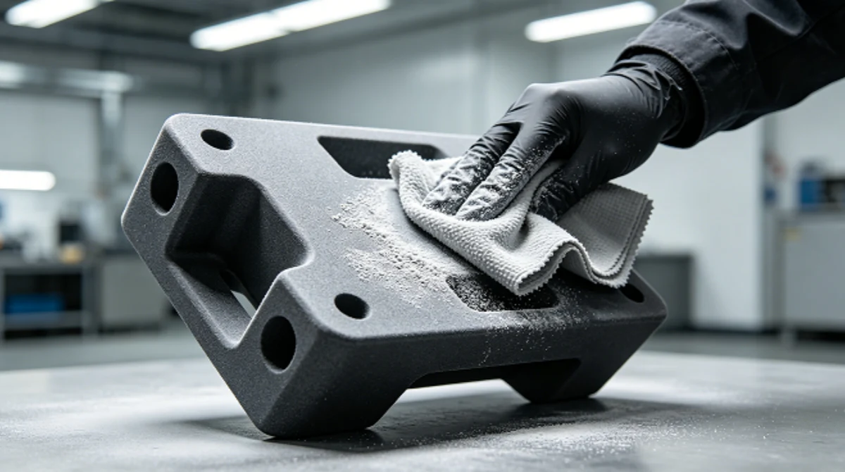 Industrial wiping cloths for 3D printing SLS nylon post processing powder decontamination