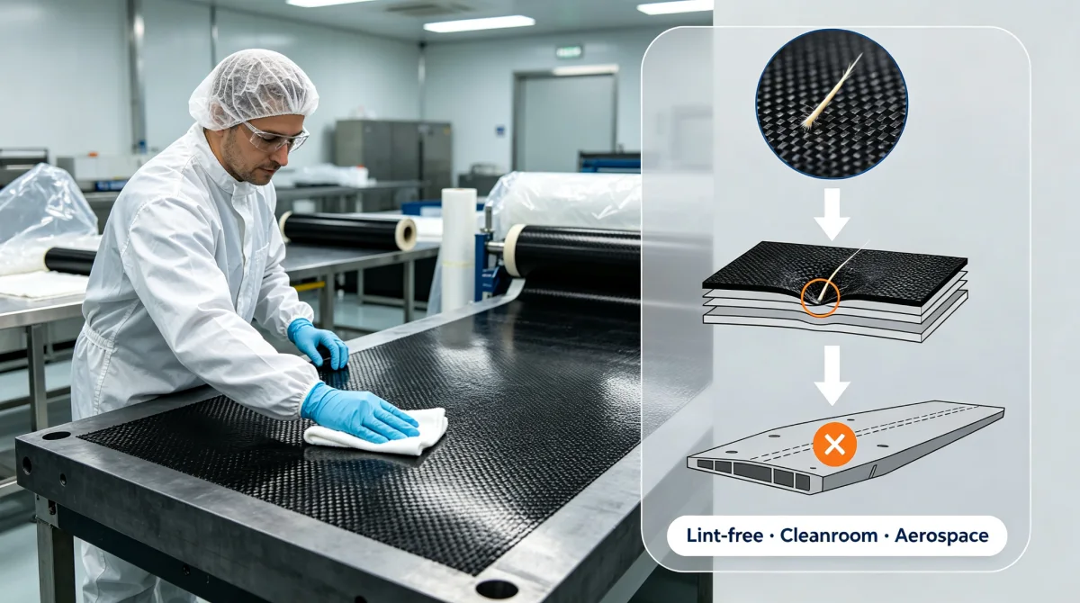 Aerospace Composite Manufacturing Wipes: How a 10-Micron Fiber Scrapped a $38,000 Part