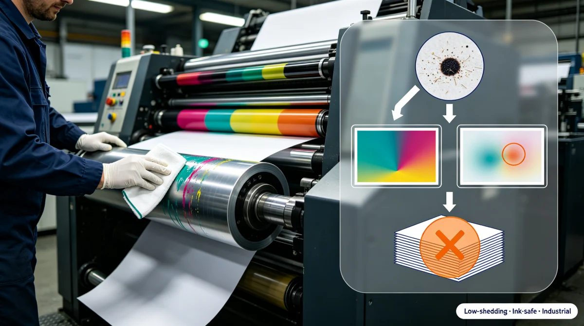 Industrial Wiping Cloths for Commercial Printing: The Ink Contamination That Costs You Reprints