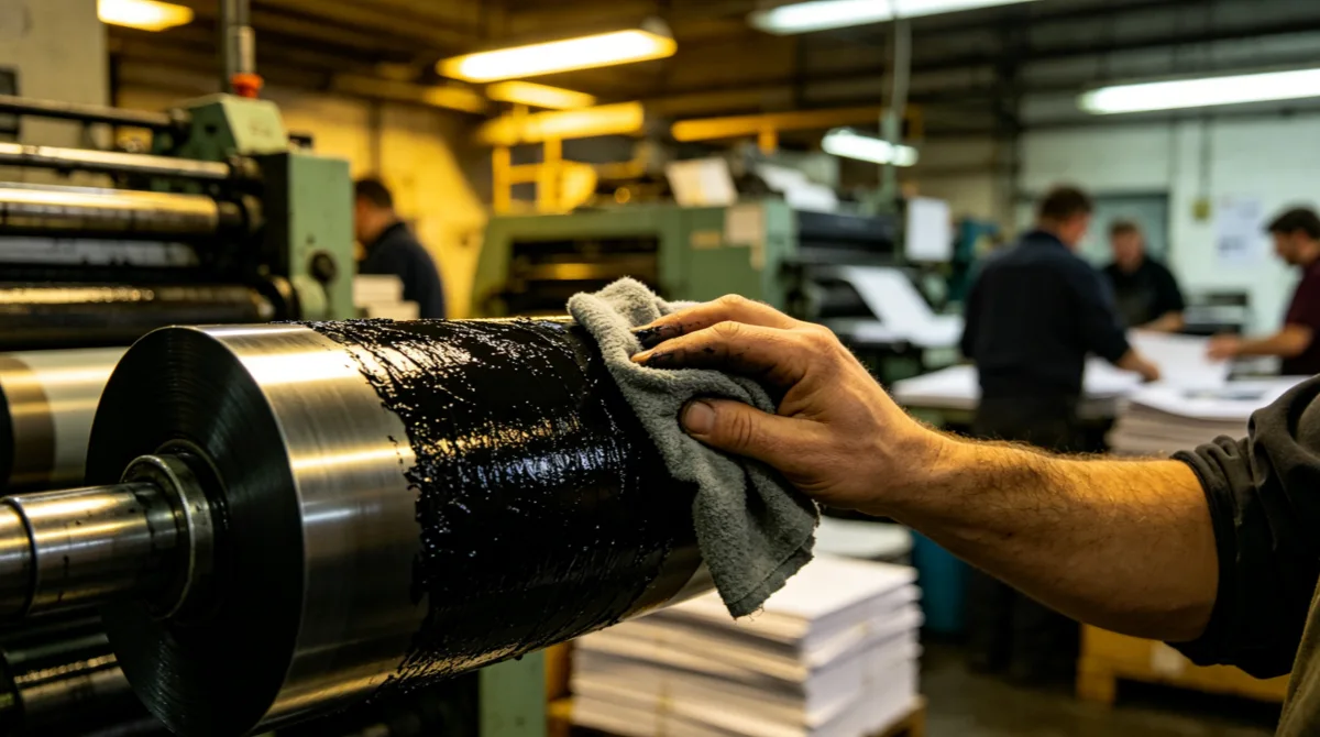 Industrial wiping cloths for printing press ink removal and blanket cleaning on flexographic press