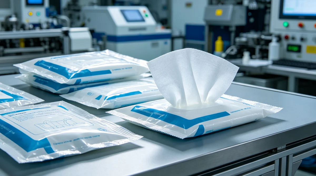 Pre-wetted cleanroom wipes for semiconductor fab solvent compatibility and wafer surface cleaning