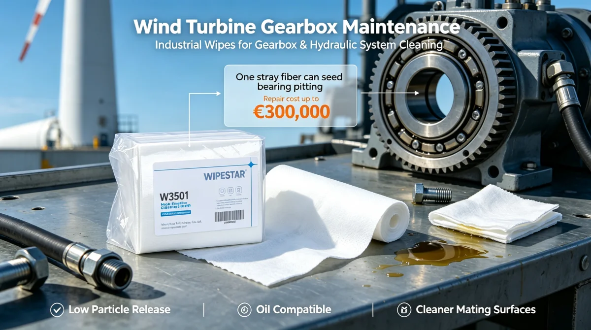 Wind Turbine Maintenance Wipes: A Single Gearbox Failure Costs €300,000 — And the Wrong Wipe Can Start One