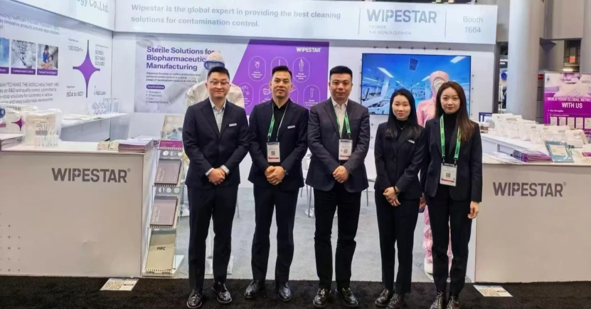 WIPESTAR team engaging with biopharma professionals at INTERPHEX 2026 Javits Center booth
