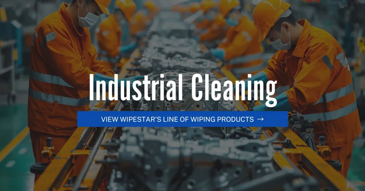 Industrial wipes by material type — polyester, microfiber, nonwoven, and meltblown wipes for factory, cleanroom, and precision manufacturing applications